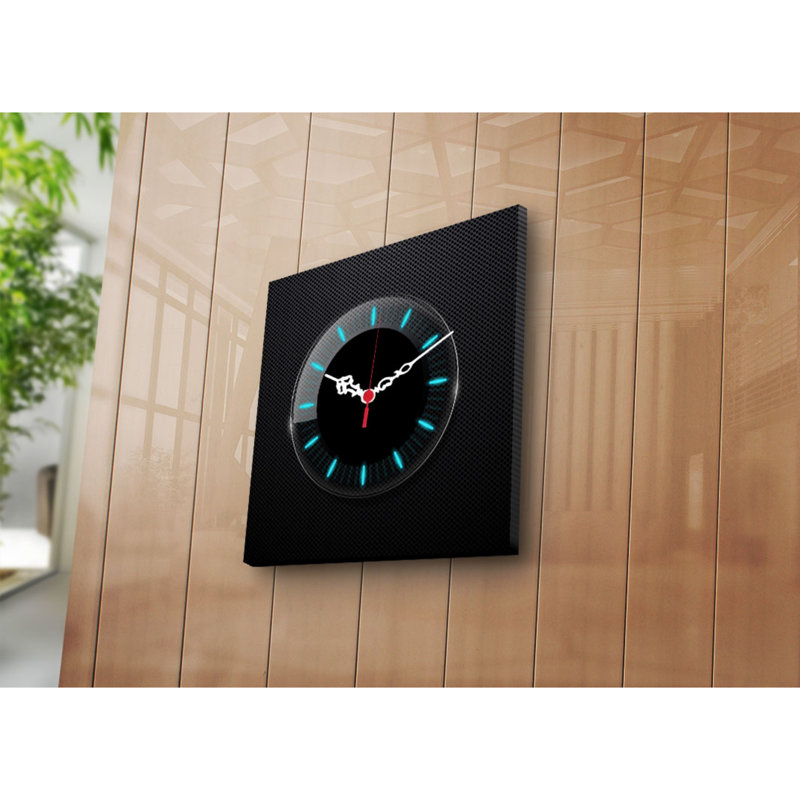 Elegant Decorative Canvas Wall Clock, 11 x 11 inches | 100% Suede Canvas, 100% Wooden Frame (Thickness: 1.2 inches) | Perfect for Home Decor, Living Room, Office, Timeless Style & Functionality