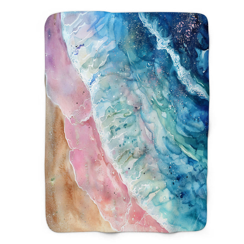 Couverture en sherpa de qualité supérieure scintillante Seashore Haven, Jeté