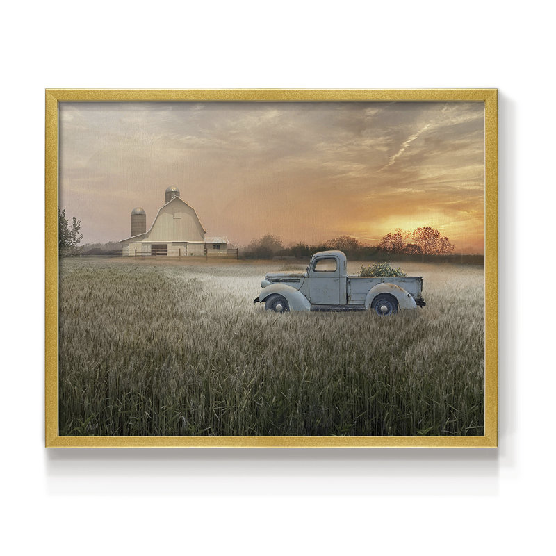 Evening Farm -Framed Print - Restickable