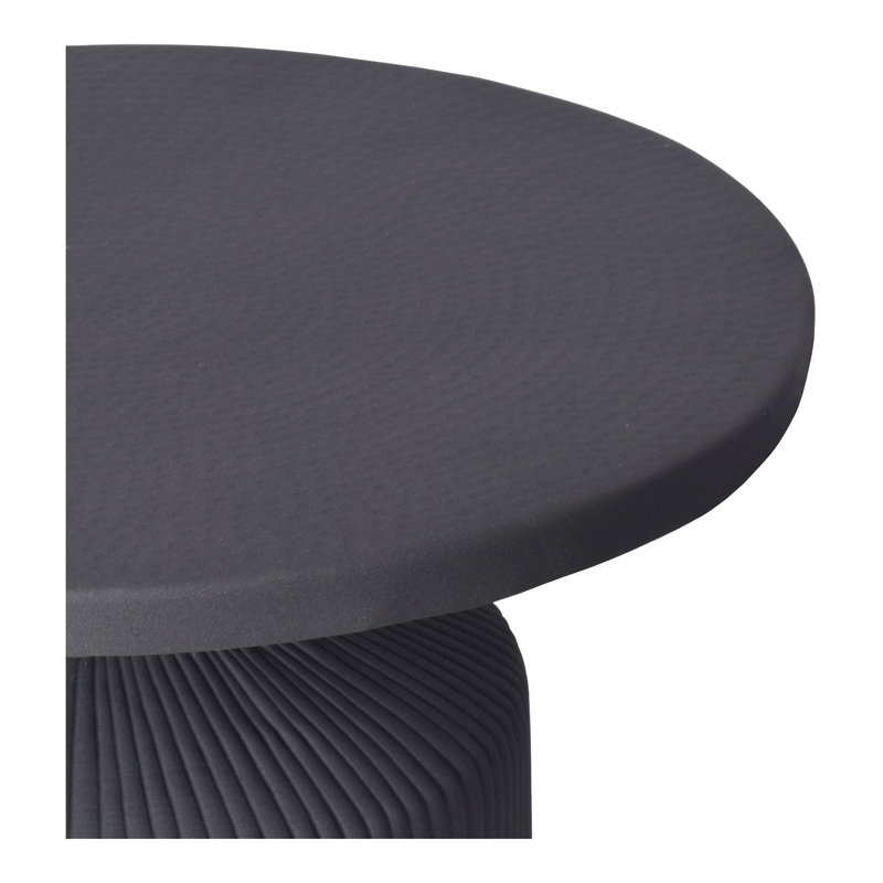 Matte Black Aluminum Round Pedestal Coffee Table