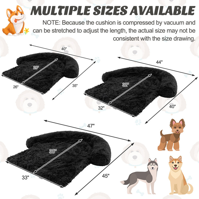Lit pour chien Tucker Murphy Pet ™, H 6,5 po x l 40 po x P 35 po, Noir