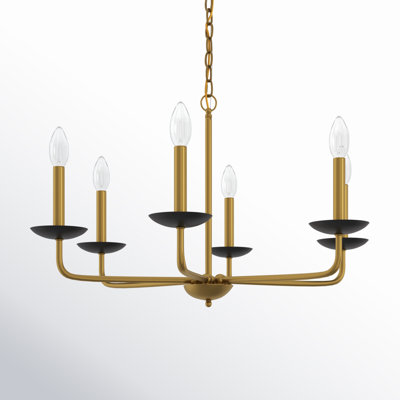 Baltray 6 - Light Steel Dimmable Chandelier