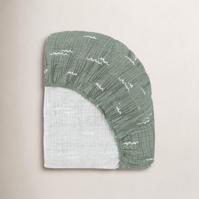 Ocean Waves Muslin All-Stages Midi Crib Sheet