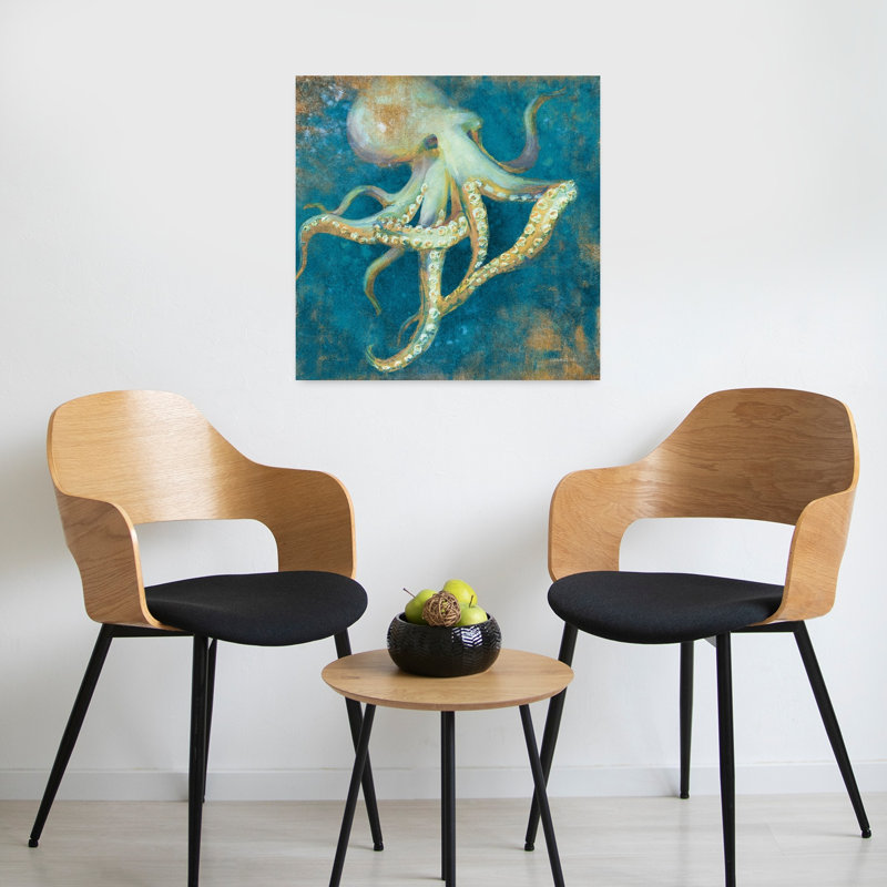 Océan, pieuvre contemporaine, H 24 po x l 24 po