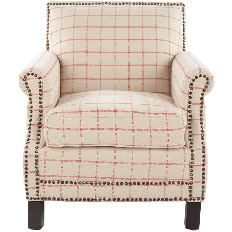 Fauteuil Easton, 100% polyester beige / rouge