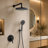 12 Inch Rainfall Shower System with Brass Valve - 2 Function (Top/Hand) & 3 Modes Handheld Shower (High Pressure)-126532334