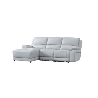 Carrabelle Leather Power Recliner Sectional