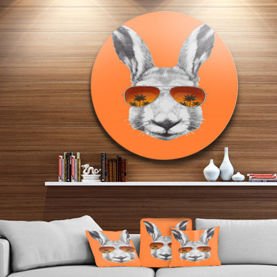 Animal avec lapin et lunettes de soleil sur toile - Lapin amusant