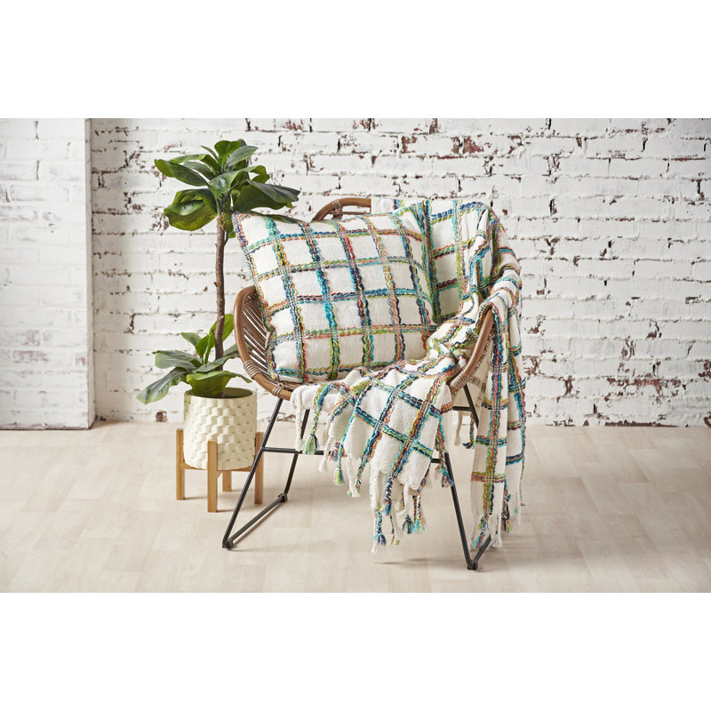Multicolor Hand Loomed Geometric Throw Pillow