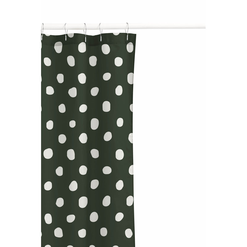 Dot Lyfe Ultra-Thin Lightweight Shower Curtain, Green/Chimichurri