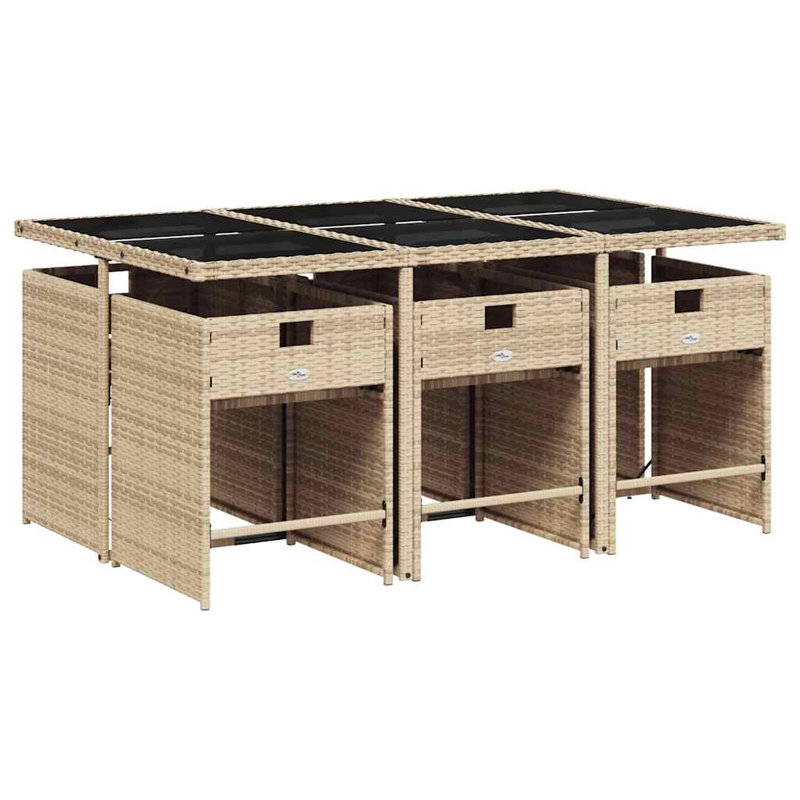 Patio Dining Set Table,, Cream White, Beige