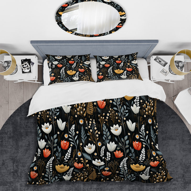 Ensemble de housse de couette rustique noir et blanc, Housse de couette pour très grand lit et 2 très