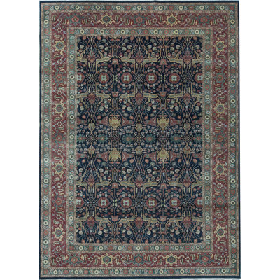 Tapis bleu de haute qualité noué à la main