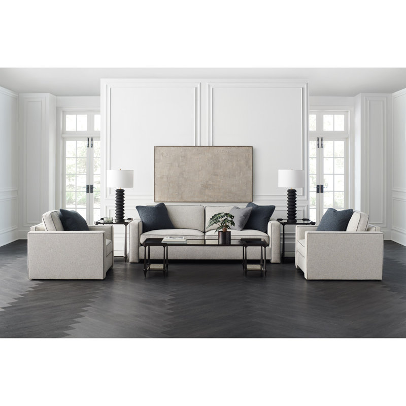 Welt Played Sofa, Light Gray Polyester Blend