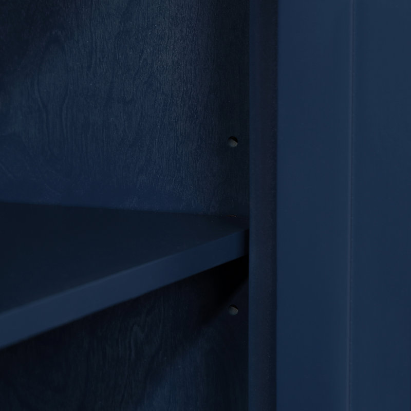 Console rétro 40 po, tablette de rangement réglable pour vestibule - bleu marine / brun
