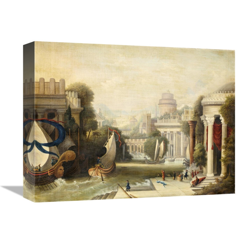 " Embarkation Of Ulysses " by Erastus Salisbury Field, 23" H x 30" W x 2" D