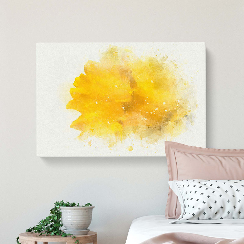 Sole Yellow Daffodil in Abstract - Wrapped Canvas, 50 cm H x 76 cm W