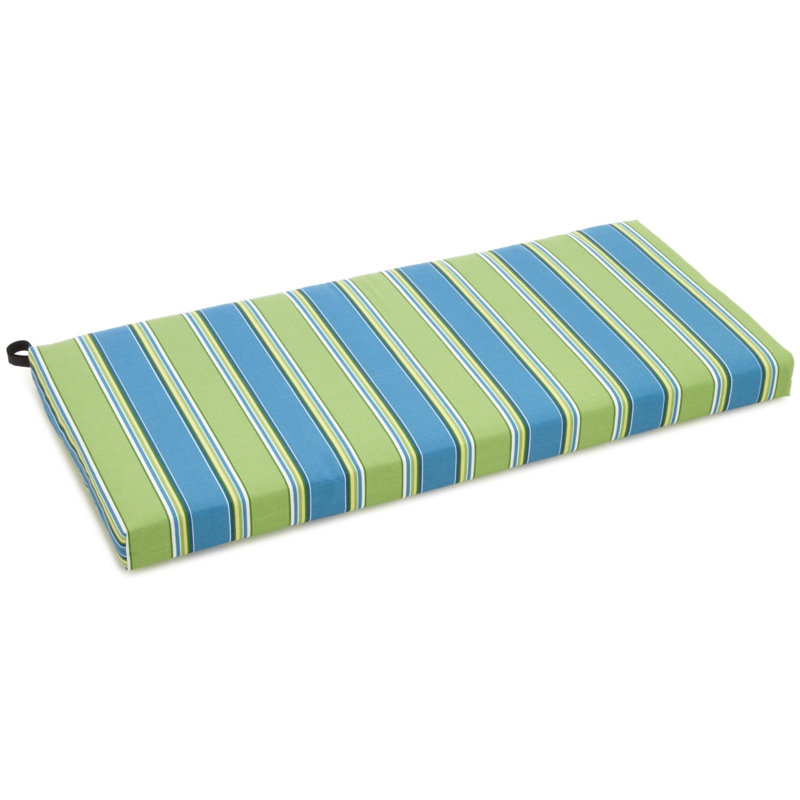 Outdoor 3'' Bench Seat Cushion, Haliwell Caribbean Striped, 3.5" H x 45" W x 19" D