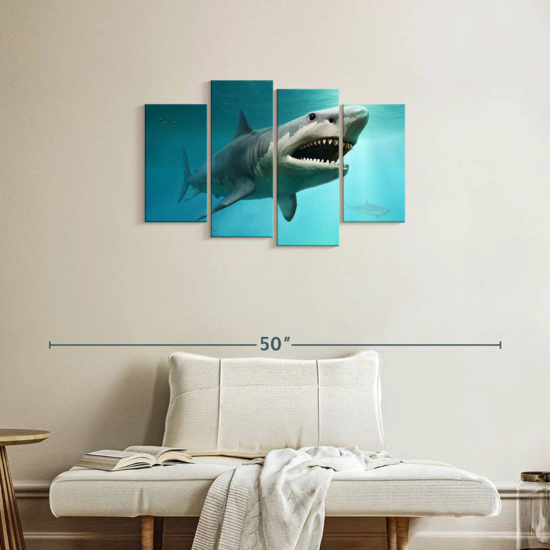 Brampt Extinct Megalodon Shark, 22" H x 36" W