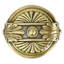 NANTUCKET KNOB IN BURNISHED BRASS PLATE