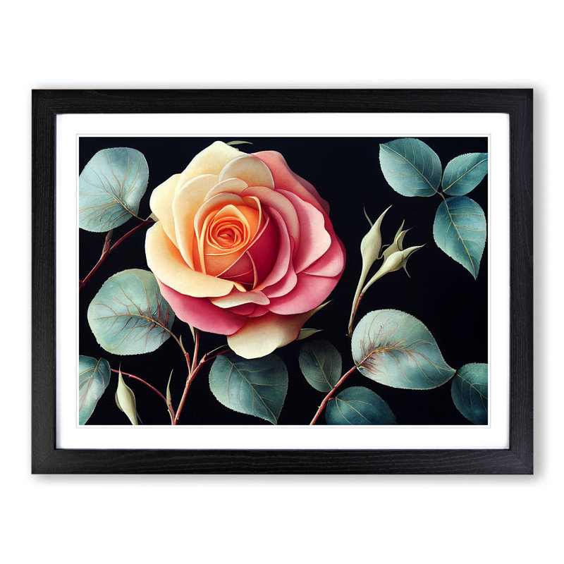 Mind Blowing Rose Flower - Framed Print, Black Framed, 46cm H x 64cm W