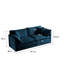 Salon - chenille bleue, 4 coussins inclus, structure en bois massif, chenille haute 2 pour la chambre, rembourrage en éponge, base, confortable et relaxant