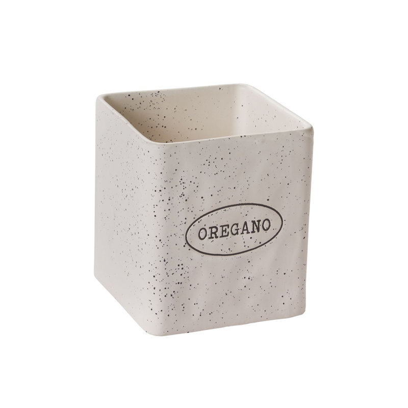 Oregano Green Ceramic Indoor/Outdoor Herb Pot