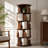 5 Tier Rotating Bookshelf, 360° Display Round Spinning Bookshelf, Space-Saving, Small Space Rotating Bookshelf Tower For Bedroom, Living Room, Home, Office, Walnut