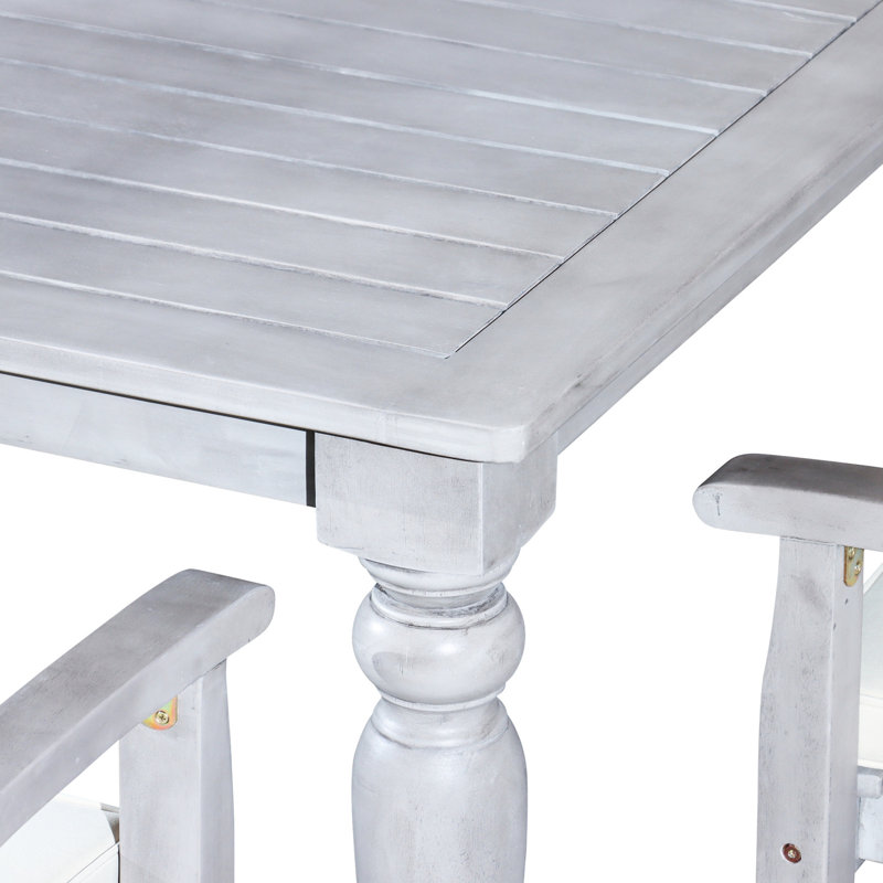 Rectangular Outdoor Dining With Weather Feature Stylish Table And Chairs, 5