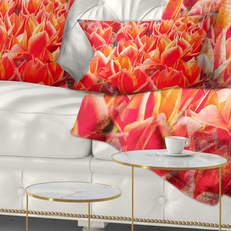 Coussin lombaire floral tulipe
