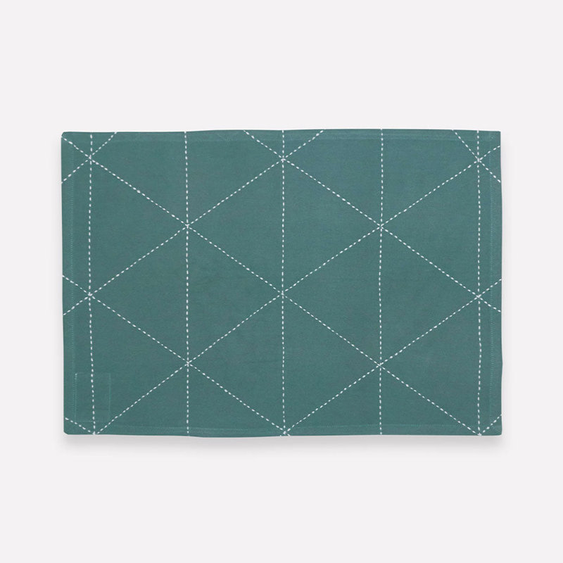 Cotton Twill, Geometric, Spruce, 13" x 18"