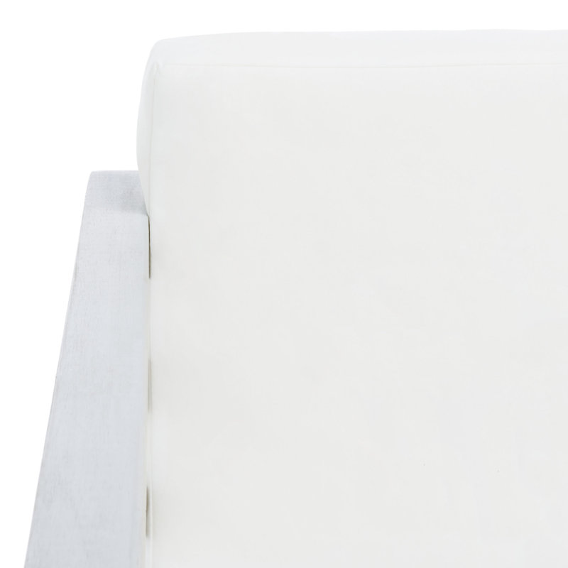Chaise de patio avec coussins Kinnell, Structure grise / coussin blanc