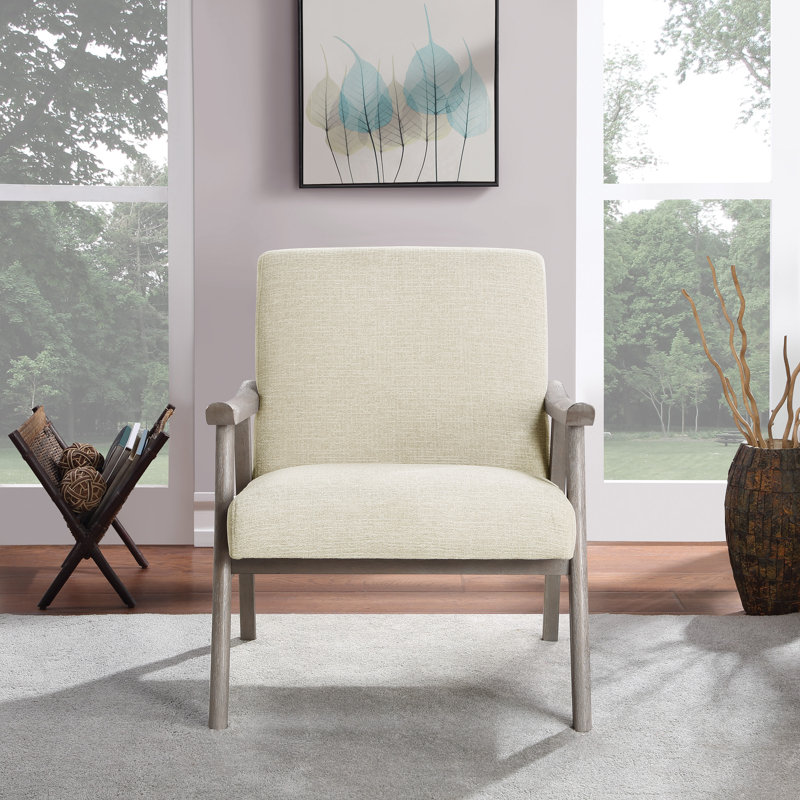 Albury Upholstered Accent Chair, Beige 100% Polyester, Gray