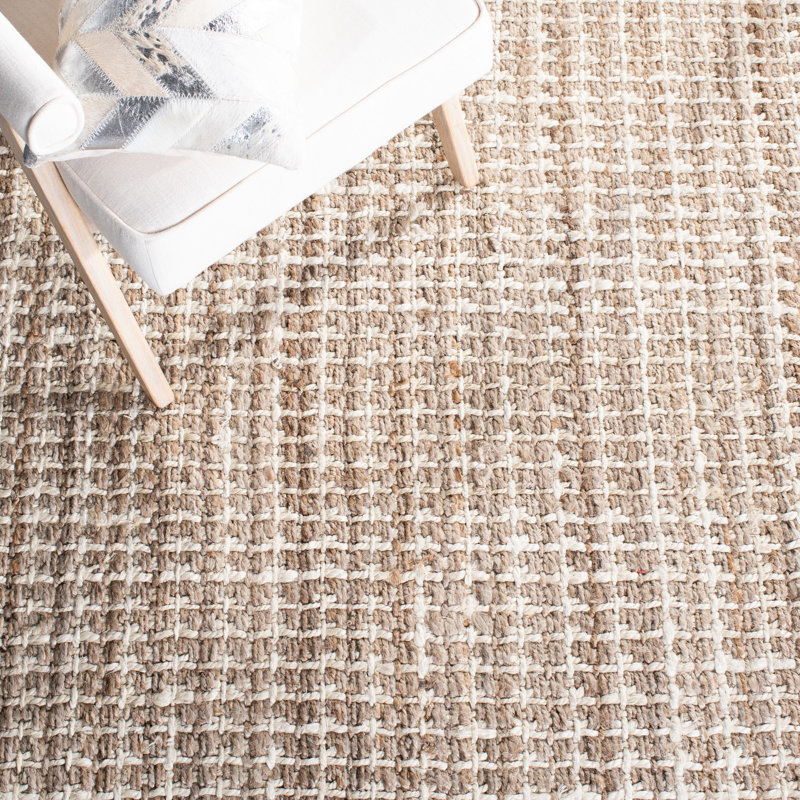 Tapis beige en jute touffeté à la main Carle, Rectangle 5 pi x 8 pi