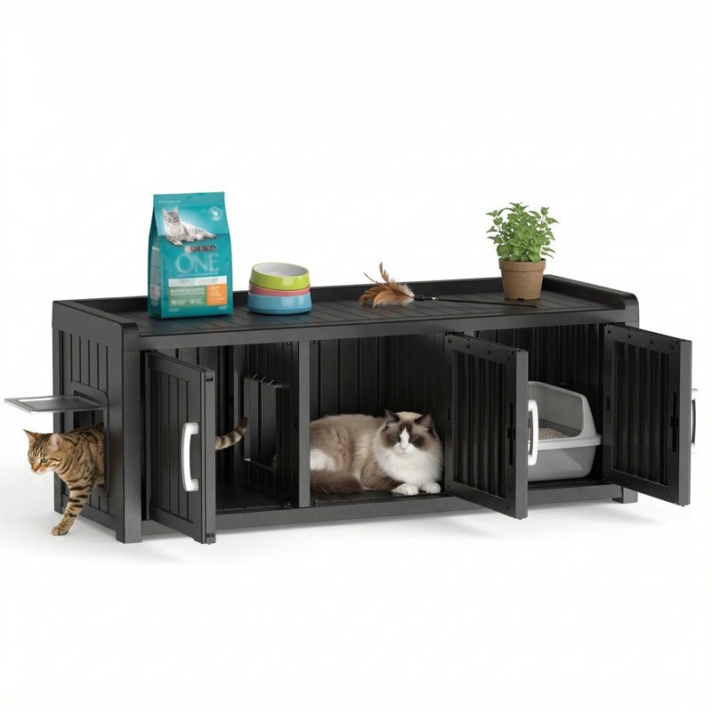 Niche pour chat 46,94 po avec 3 portes