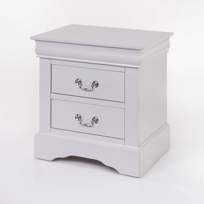 Louis Philippe III White Finish Nightstand, White