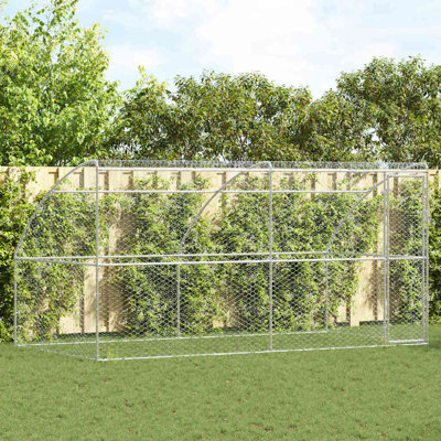 Chenil pour chien vidaXL 2 pièces argenté 13,12 x 6,56 x 6,56 pi