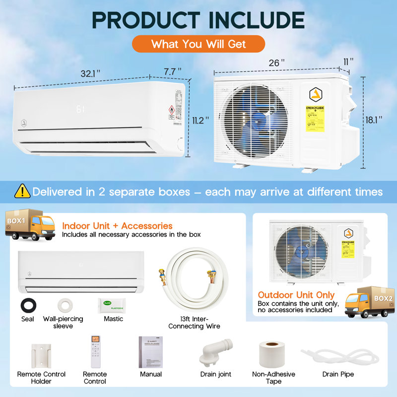 Mini Split Ac Heating System, Diy-friendly Installation Design, 115