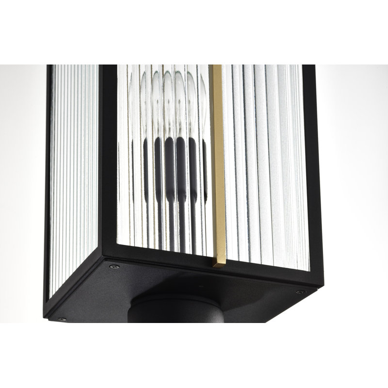 Holden - Outdoor Post Lantern - Gold And Black Finish - Clear Glass