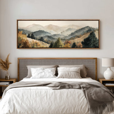 Mountain View Watercolor Landscape for Living Room Print Wall Art