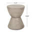 Table d'appoint pour l'extérieur en forme de sablier LightWeight en béton, table de bout MGO, gris clair