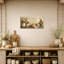 Tableau mural sur toile « Bénédiction chrétienne pour la cuisine », typographie « Pain et Amen », idéal pour la cuisine ou la salle à manger, format horizontal, prêt à accrocher, 50 x 100 cm.
