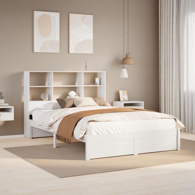 Aarjan Solid Wood Bed, Wax Brown, Double (4'6)