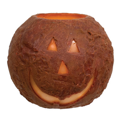 Jack O Lantern Round LED Cake Candle 5.25" x 4.5"