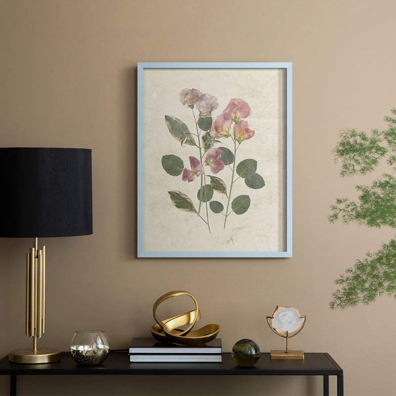 Pressed Arrangement II, reproduction encadrée - bois massif, Bleu, H 30 po x l 24 po