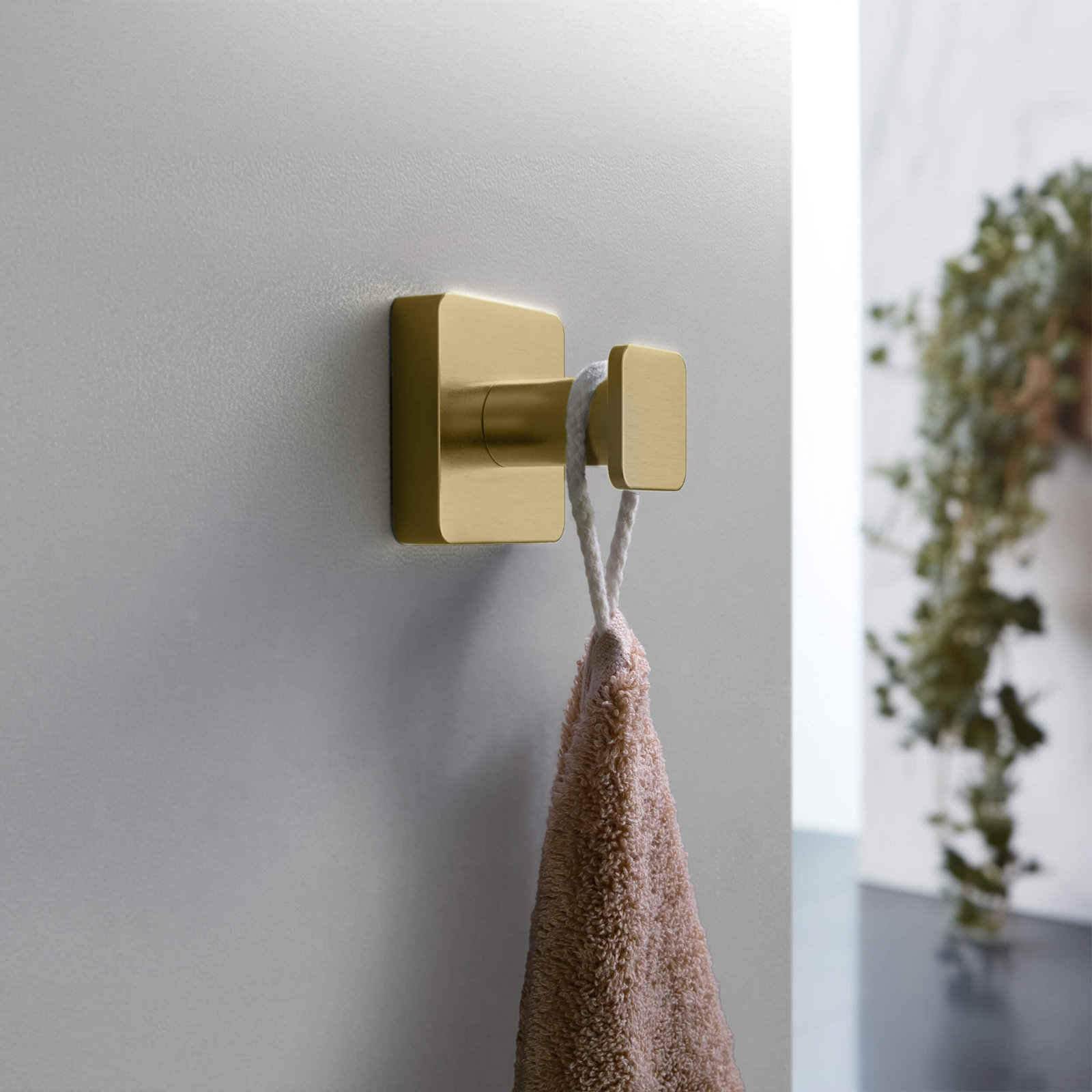 Blaze Wall Mounted Robe Hook, Brushed Brass