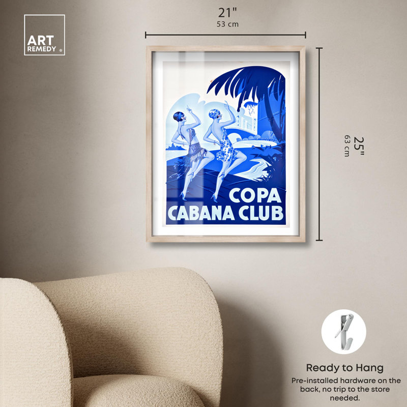 «Flapper Fantasy Shadowbox Print» par Art Remedy, H 25 po x l 21 po, Crème, crème