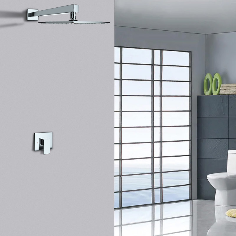 Wall Mounted Pressure-Balanced Complete Shower System, Silver