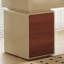 Bureau rectangulaire à 2 tiroirs en bois manufacturé brun noisette + blanc crème-109788894