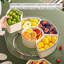 Plateau à fruits rotatif à 6 compartiments avec couvercle, plateau de service en plastique transparent pour les collations et les fruits